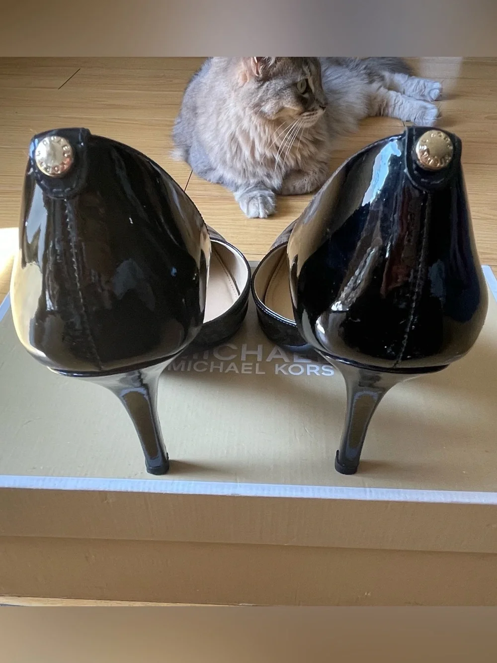 Michael Kors Black Patent Pointed D'Orsay Heels